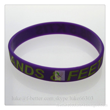 promotional gifts custom adult color filled silicone bracelet